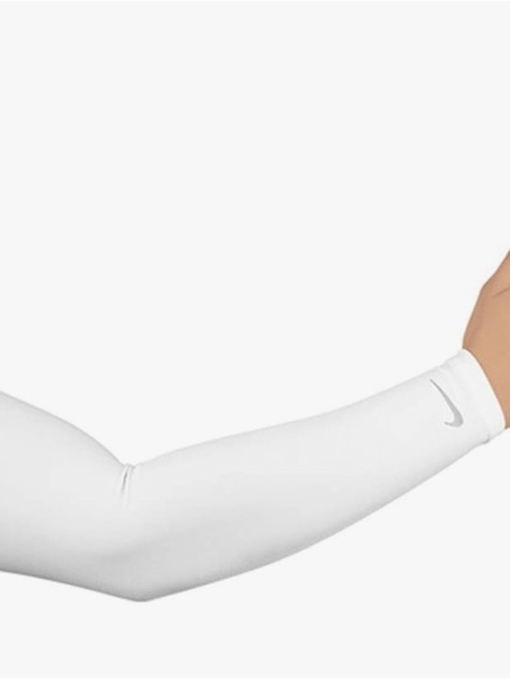 Nike Women's White Arm Sleeve with Subtle Swoosh